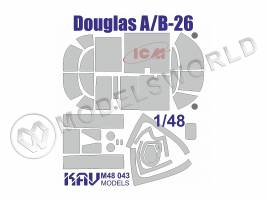 Окрасочная маска на  Douglas A/B-26 расширенный набор, ICM. Масштаб 1:48