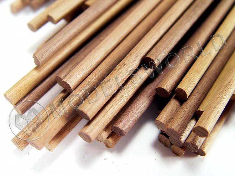 Круглая заготовка D4 мм х 500 мм, дерево MANZONIA (1 шт) - фото 1