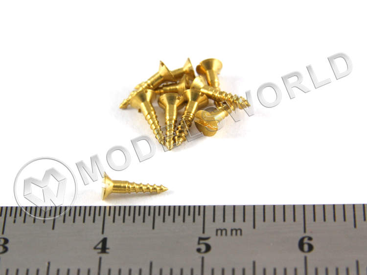 Шуруп, латунь, 7 мм, 10 шт - фото 1