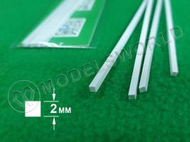 ABS пластик пруток квадрат 2.0 мм, длина 250 мм, 4 шт