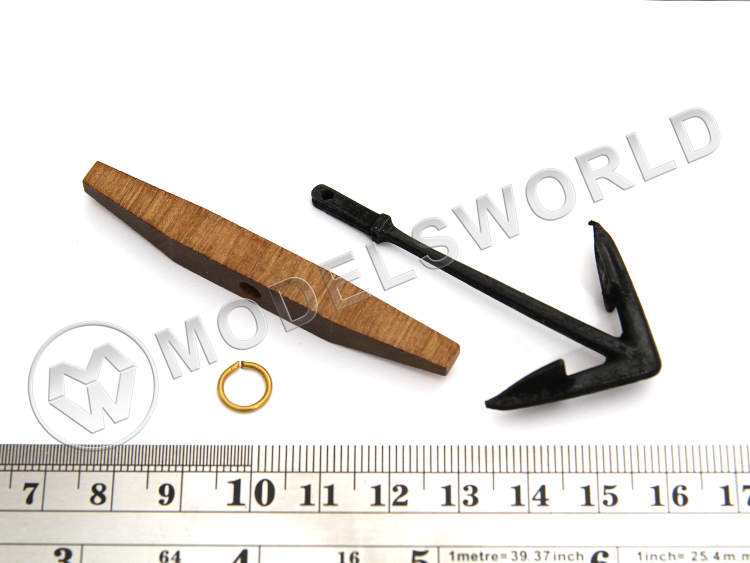 Испанский якорь, металл и дерево, 62 мм Испанский якорь, металл и дерево, 62 мм - фото 1