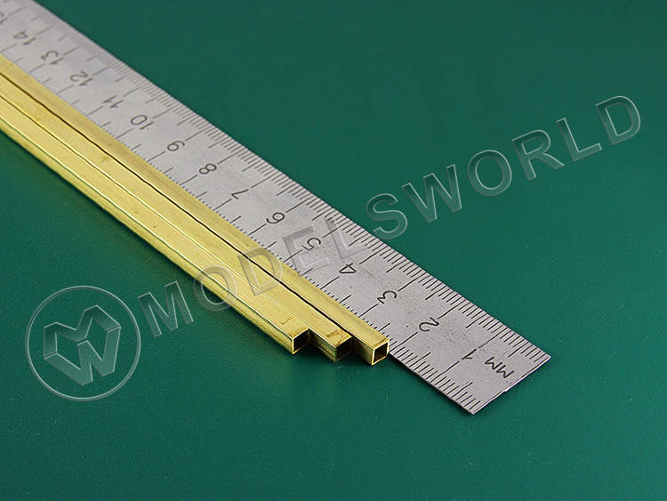 Квадратная латунная трубка 4х0.36 мм, 1 шт - фото 1