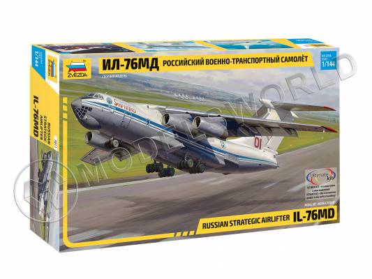 Склеиваемая пластиковая модель Военно-транспортный самолёт Ил-76МД. Масштаб 1:144