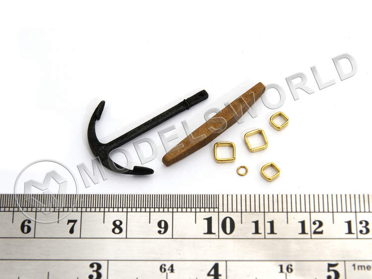 Якорь до 18-го века, металл и дерево, 30 мм - фото 1