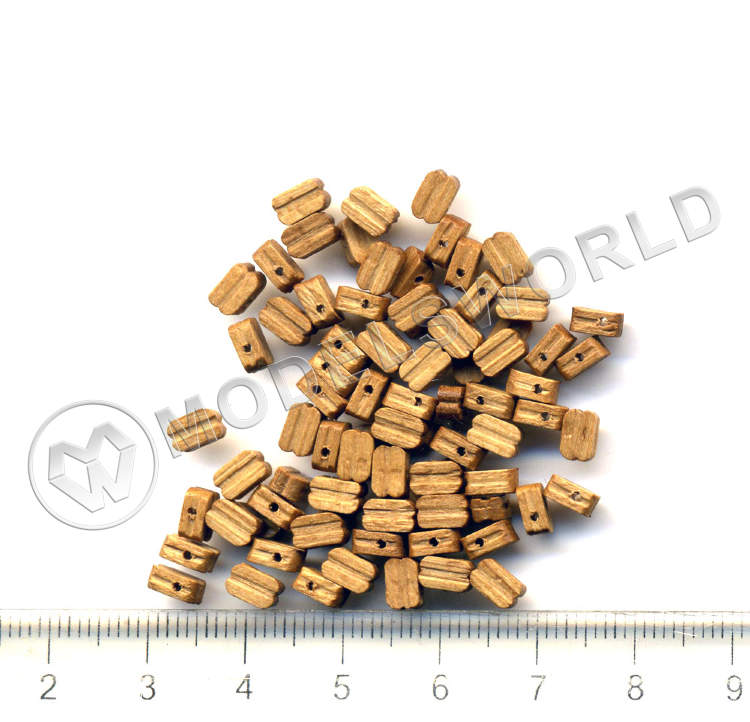 Блок одношкивный, орех 5 мм, 10 шт Блок одношкивный, орех 5 мм, 10 шт - фото 1