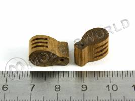 Комель-блок трехшкивный, орех, 16 мм, 2 шт.