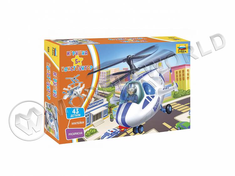 Склеиваемая пластиковая модель Полицейский вертолет Склеиваемая пластиковая модель Полицейский вертолет - фото 1