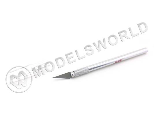 Нож JAS  с цанговым зажимом, алюминиевая ручка, 3 запасных лезвия