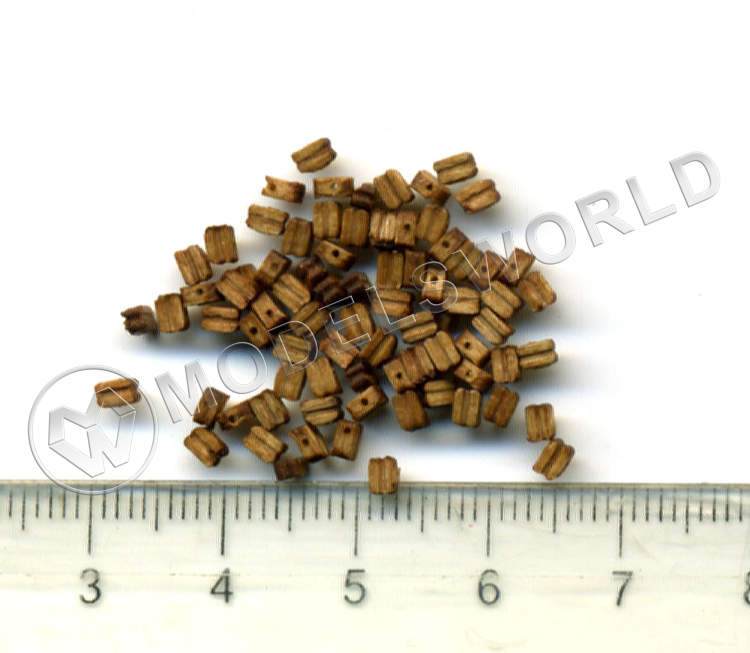 Блок одношкивный, орех, 2 мм, 10 шт - фото 1