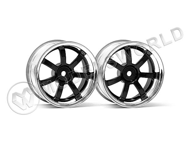 Диски туринг 1/10 - 57S-PRO (CHROME|BLACK| вынос 3 мм), 2 шт Диски туринг 1/10 - 57S-PRO (CHROME|BLACK| вынос 3 мм), 2 шт - фото 1