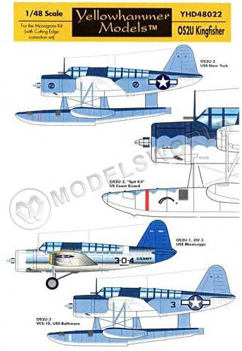 Декаль OS2U Kingfisher. Масштаб 1:48 - фото 1