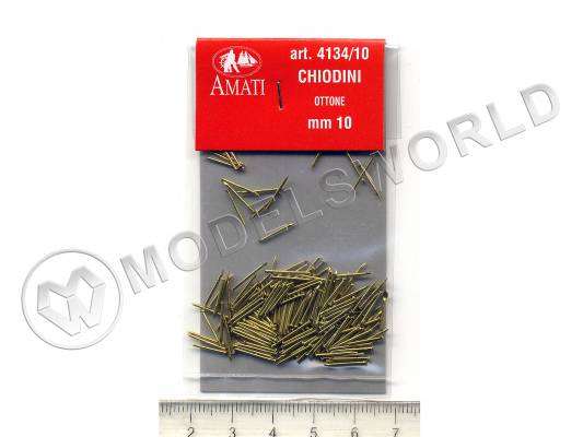 Гвоздь, латунь, 0.7х10 мм, 200 шт