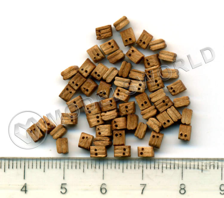 Блок двушкивный, орех, 4 мм, 10 шт - фото 1