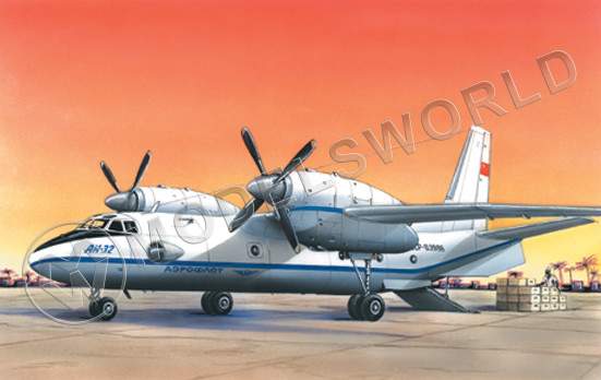 Склеиваемая пластиковая модель Транспортный самолет АН-32. Масштаб 1:288 - фото 1