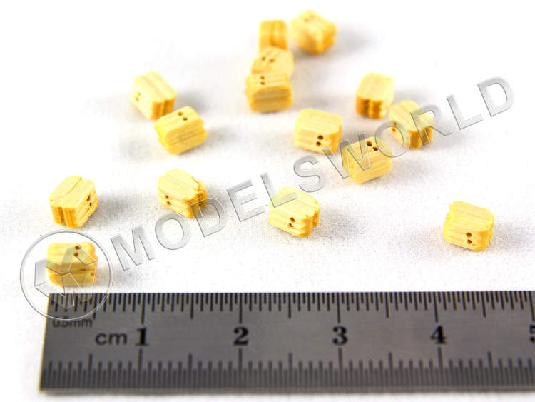 Блок двушкивный, самшит, 5 мм, 10 шт Блок двушкивный, самшит, 5 мм, 10 шт - фото 1