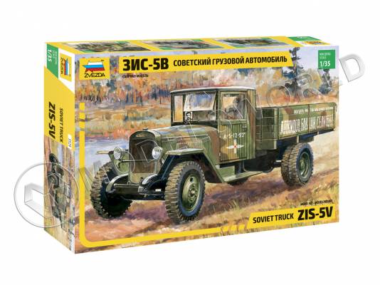 Склеиваемая пластиковая модель Советский грузовой автомобиль ЗиС-5В. Масштаб 1:35