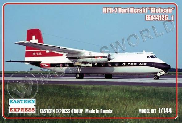 Склеиваемая пластиковая модель HPR-7 Dart Herald "Globeair". Масштаб 1:144