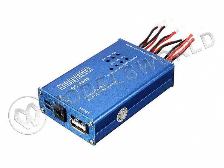 Зарядное устройство HobbyTiger BC-1S06, 1S Li-Po, 6x500mAh - фото 1