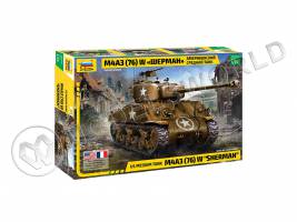 Склеиваемая пластиковая модель Американский средний танк М4А3 (76) W «Шерман». Масштаб 1:35