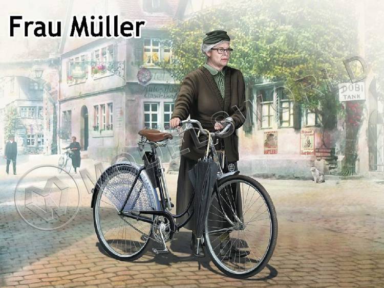 Фигуры Фрау Мюллер. Женщина и женский велосипед, Европа II МВ. Масштаб 1:35 Фигуры Фрау Мюллер. Женщина и женский велосипед, Европа II МВ. Масштаб 1:35 - фото 1