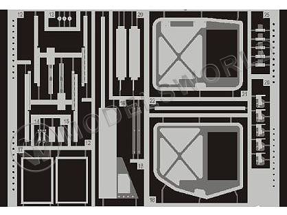 Фототравление для модели M-1025 бронированная дверь, Academy. Масштаб 1:35 - фото 1