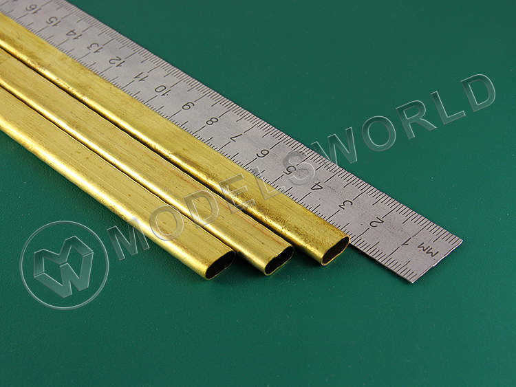 Овальная латунная трубка 12х4 мм, 1 шт - фото 1