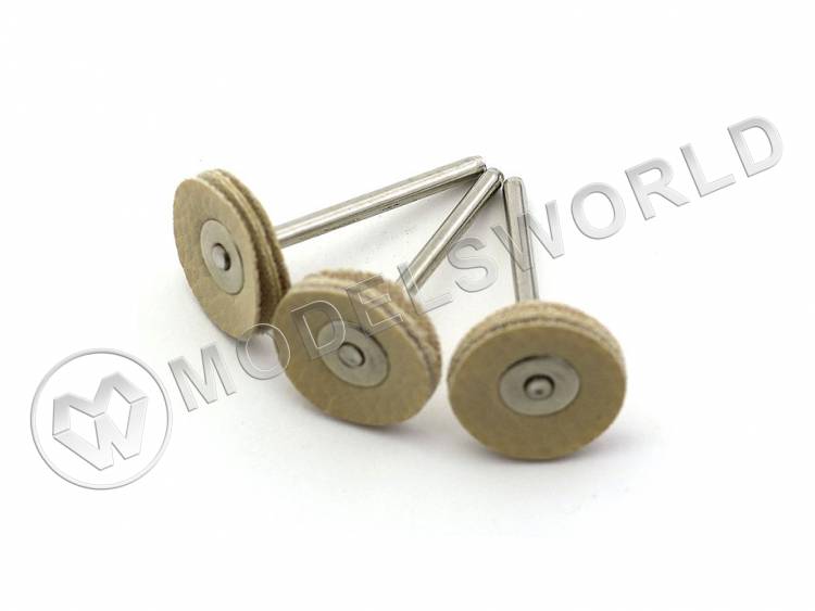 Диск полировочный, белый, кожа, 22 мм, 3 шт - фото 1