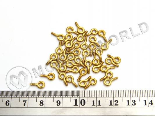 Рым с резьбой, латунь, 2.5x15 мм, 10 шт