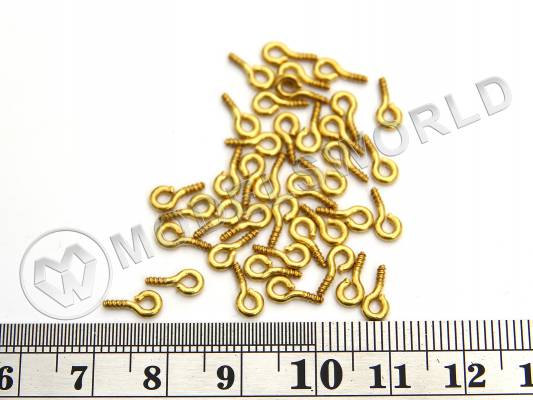 Рым с резьбой, латунь 2 мм, 10 шт