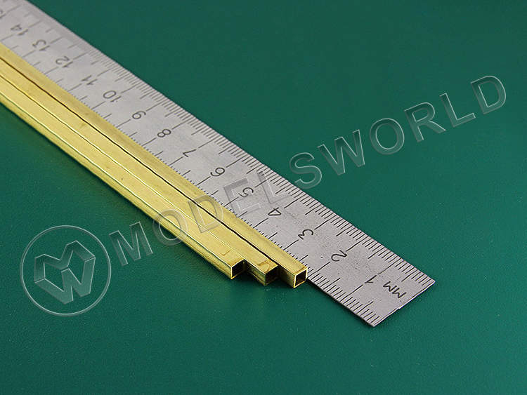 Квадратная латунная трубка 6.4х0.36 мм, 1 шт - фото 1