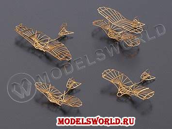 Набор для постройки 3D модели набор 4 планеров Отто Лилиенталя N2, 1:160. - фото 1
