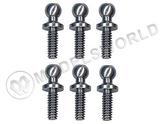 Стойки шаровые Team Associated 0.30*|7.6 мм SILVER S.H., 6 шт