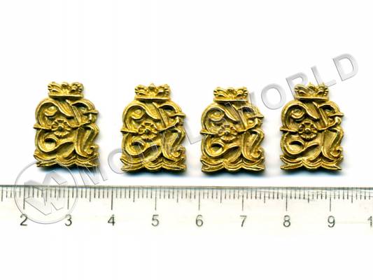 Декоративный элемент, вензель ER, 20 мм, металл 1 шт.