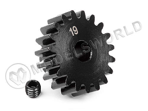 Шестерня ведущая 19T (шаг 1M / на вал 5mm ) стальная. - фото 1