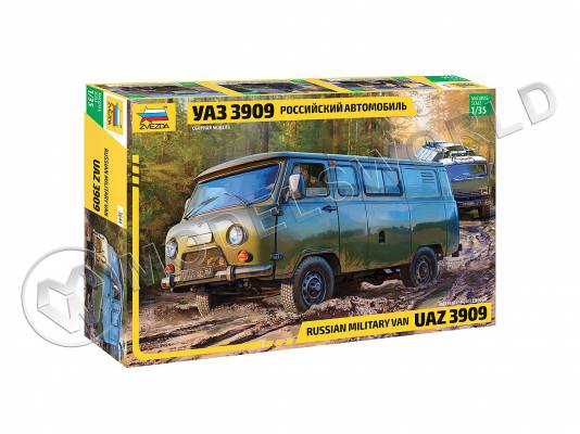 Склеиваемая пластиковая модель Российский автомобиль УАЗ 3909. Масштаб 1:35