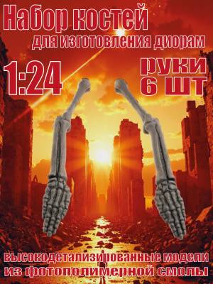 Набор костей для диорам. Руки. 6 шт. Масштаб 1:24