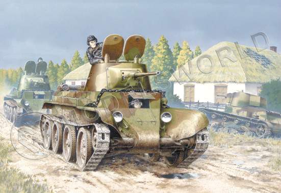 Склеиваемая пластиковая модель Легкий танк БТ-7. 1937 г ранняя версия. Масштаб 1:35 - фото 1