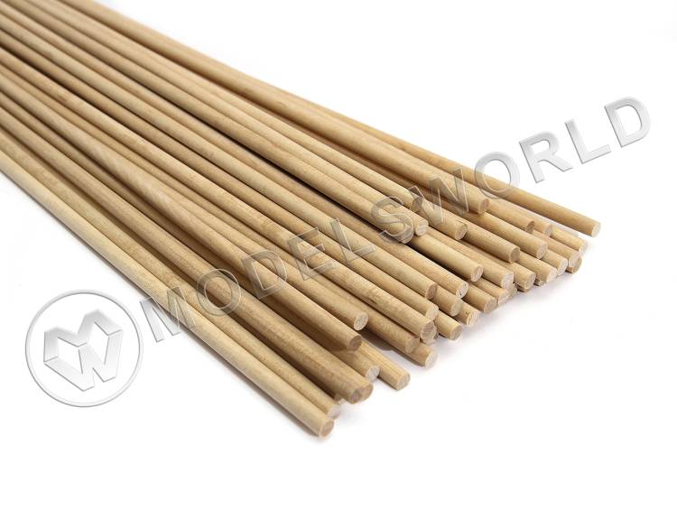 Комплект круглая заготовка, береза. Диаметр 6 мм, длина 50 см, 10 шт - фото 1