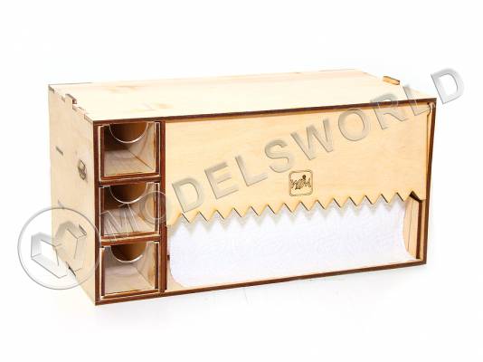 Модуль-бокс под бумажное полотенце с тремя ящичками. Собранный.