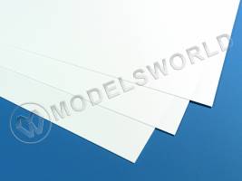 Белый пластик 0.13 мм, 3 листа 15х30 см