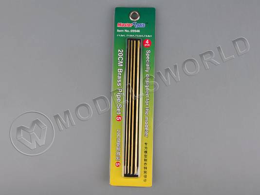 Набор латунных трубок Master Tools 1.3 мм, 1.8 мм, 2.3 мм, 2.8 мм, длина 20 см. 4 шт
