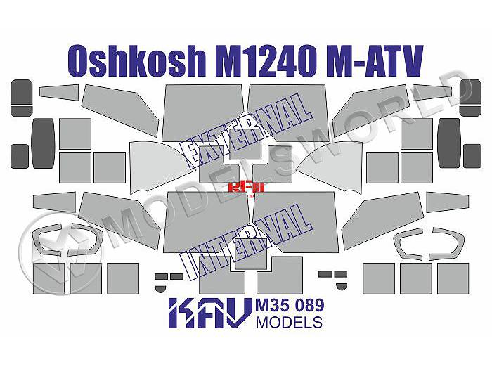 Окрасочная маска на американский бронеавтомобиль M-ATV M1240A1, RFM. Масштаб 1:35 - фото 1