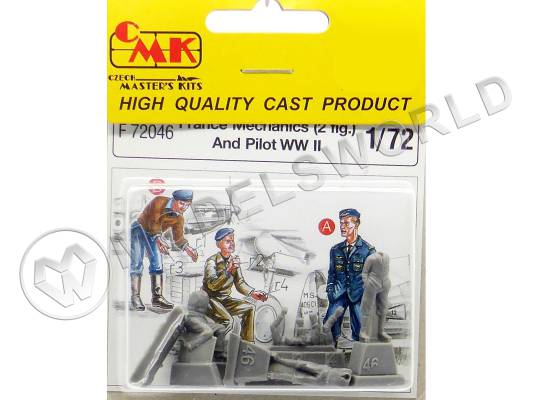 Фигуры французских механиков и пилота II МВ. Масштаб 1:72
