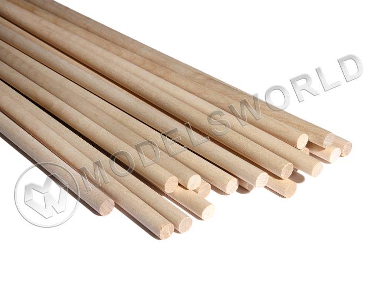 Комплект круглая заготовка, береза. Диаметр 8 мм, длина 50 см, 30 шт - фото 1