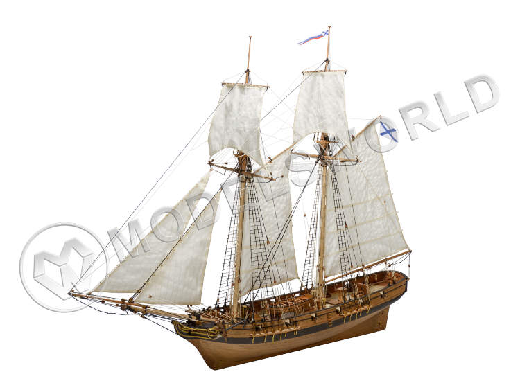 Набор для постройки модели шхуны ПОЛОЦК (PLUS). Масштаб 1:72 - фото 1